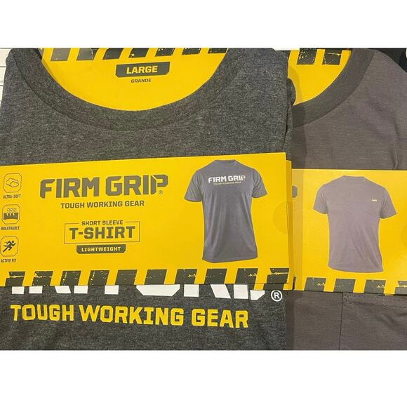 2 Firm Grip NWT Large Tough Working Gear SS T Shirts Lightweight Ultra Soft Flex - Picture 4 of 13
